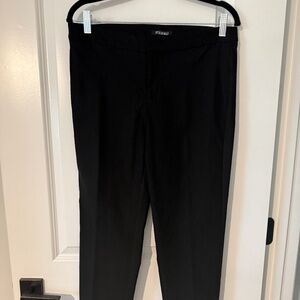 Rozi & Ali Black Dress Pants with Leopard Print Ribbon on Pant Legs Sz 10